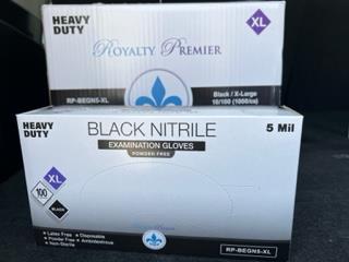 1000 Black Nitrile Exam Gloves Powder Free 5 Mil