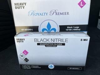 1000 Black Nitrile Exam Gloves Powder Free 5 Mil