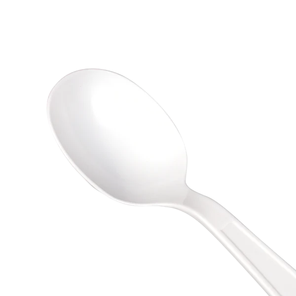 1000 Pcs Soup Spoon - White Medium Weight