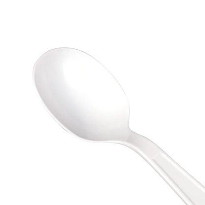 1000 Pcs Soup Spoon - White Medium Weight