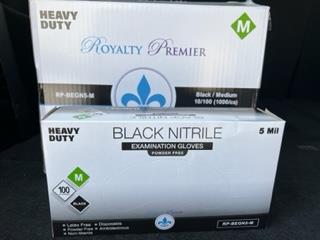 1000 Black Nitrile Exam Gloves Powder Free 5 Mil